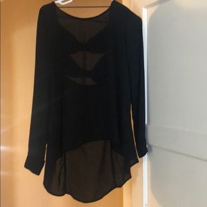 Sheer high low shirt